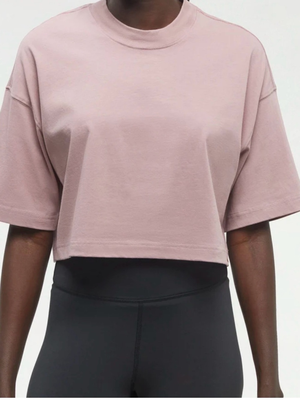 Laurelwood Crop ‘Vintage Mauve’ Short Sleeve Knit Top Large